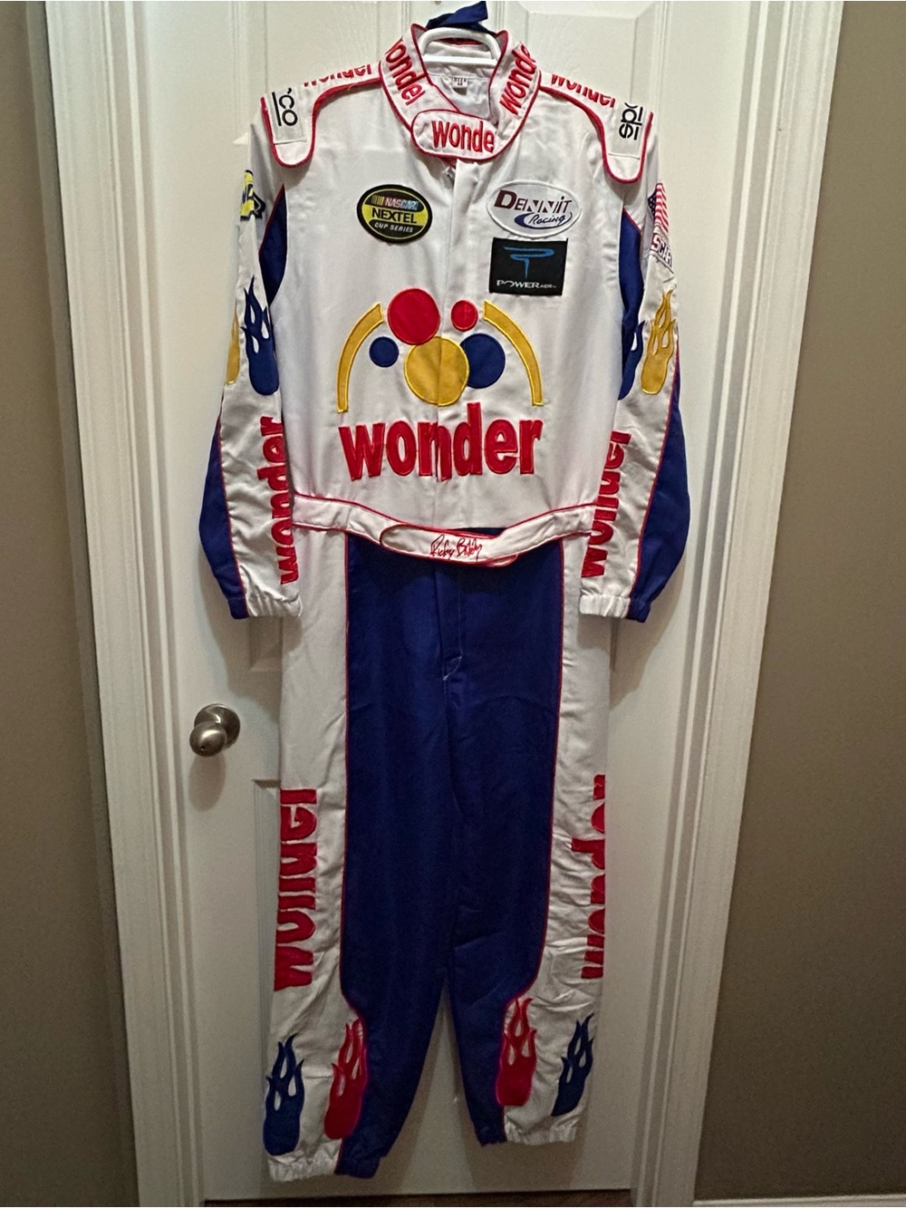 Wonder Racing Costume - White, Blue, Red, Size Adult Medium
